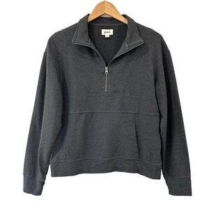 Pact women’s Studio Quarter Zip Pullover Sweatshirt M charcoal grey cotton